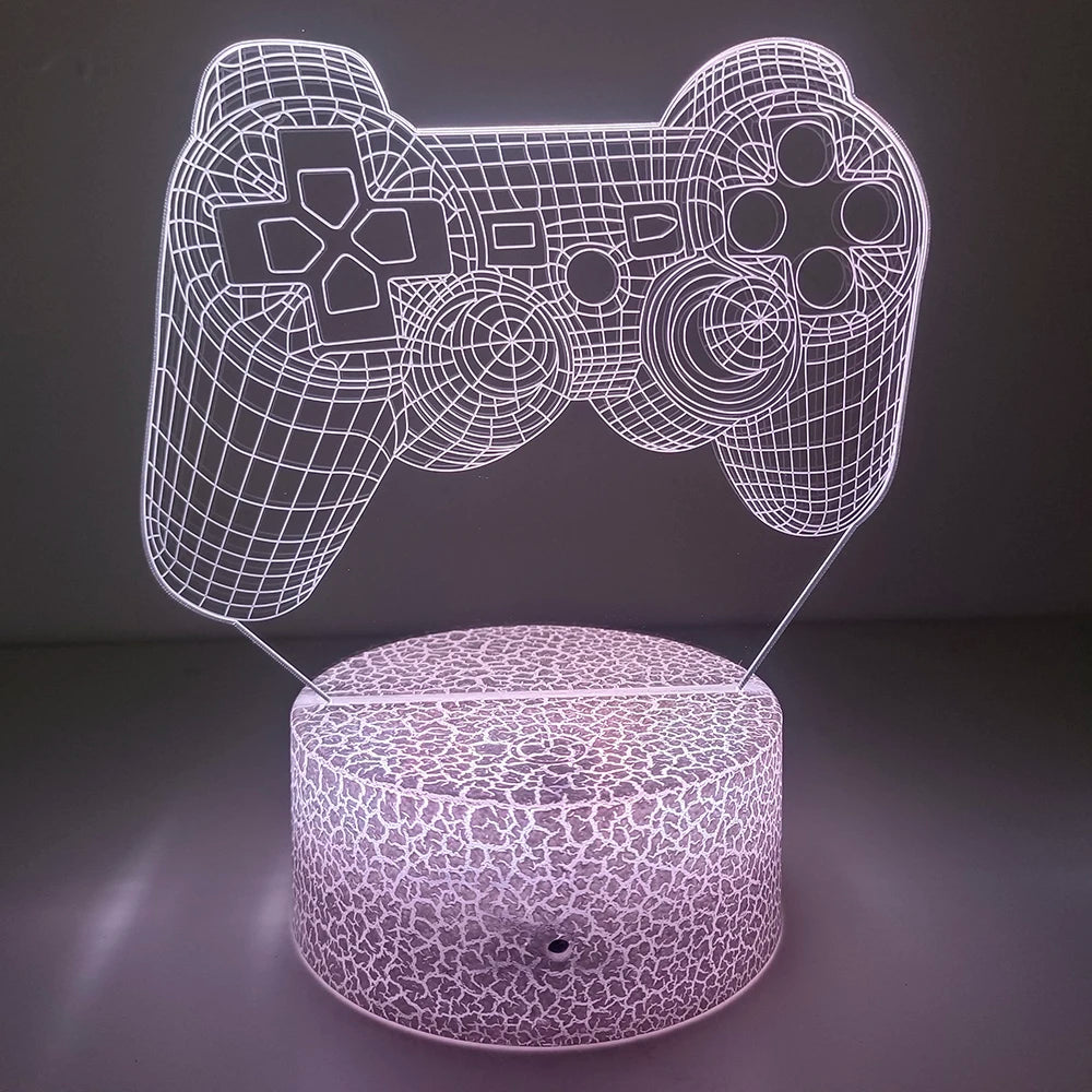 Não perturbe o jogador no trabalho luz noturna 16 cores mudando gamepad lâmpada ilusão 3d para playstation4 para homens adolescentes e crianças