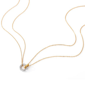 Colar Elegante de Aço Inoxidável Bicolor