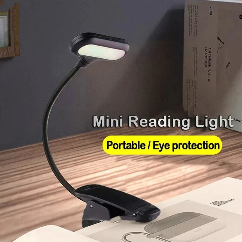 Mini led livro luz da noite ajustável clip-on lâmpada de mesa alimentado por bateria flexível proteção para os olhos estudo leitura candeeiro de mesa