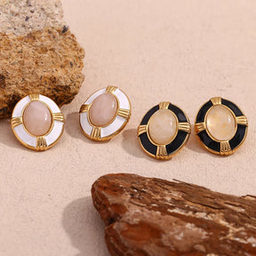 Brincos Elegância Oval com Zircônia
