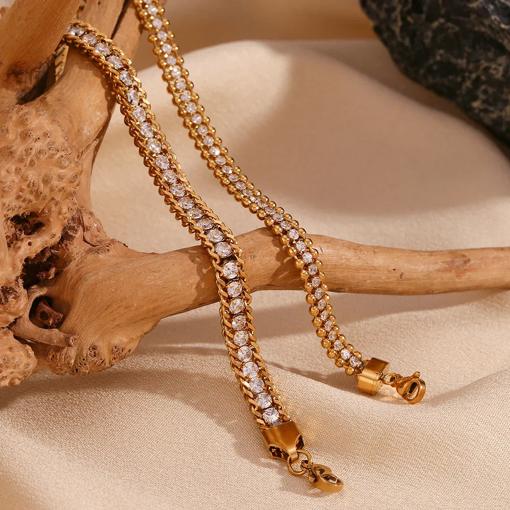 Pulseira de Zircônia Banhada a Ouro 18K Burnetts
