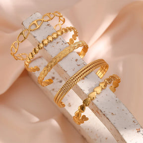 Pulseira Coração Trançado Banhada a Ouro Burnetts