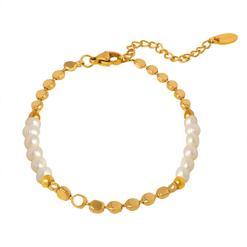 Pulseira Ajustável de Pérolas Naturais Burnetts