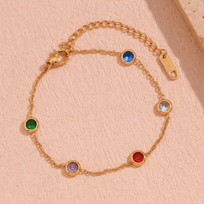 Pulseira Elegante de Zircônia Colorida