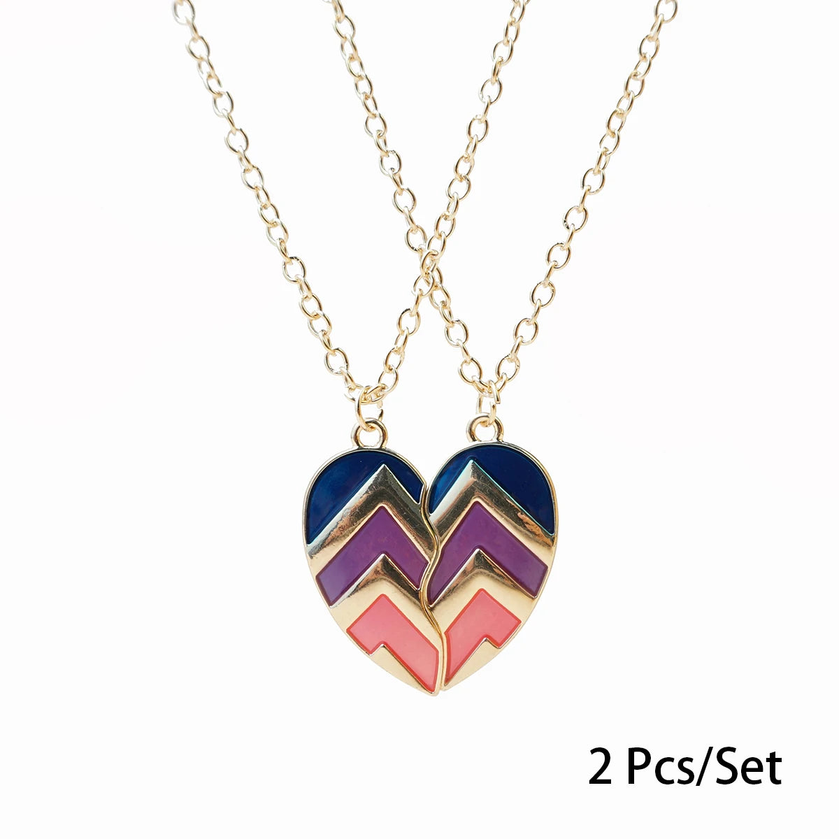 2 Pcs/Set Best Friends Pendant Necklace for Women Cute Avocado Lover Broken Heart Clavicle Chain BFF Best Friends Jewelry Gifts