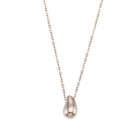 Colar Elegante com Pingente de Gota em Aço Inox Banhado