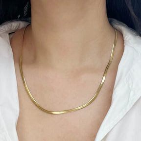 Colar Unissex de Aço Inoxidável banhado ouro 18k Dourado - Estilo Minimalista