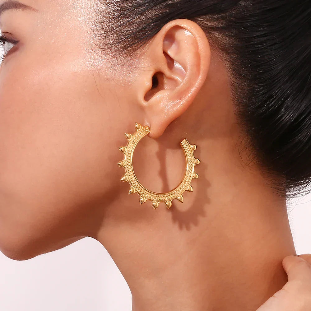 Brinco Argola Boho Ouro 18K