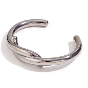 Pulseira Aberta Belle-Cross Banhada a Ouro 18K
