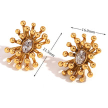Brincos Elegância de Zircônia em Aço Inox