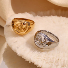 Anel Vortex Elegante Banhado a Ouro 18K