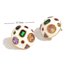 Brincos Esféricos Belle com Zircônias Coloridas