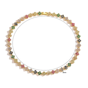 Pulseira Flores de Zircão Colorido Burnetts Joias