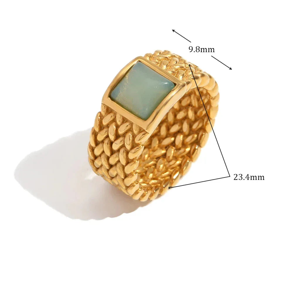 Anel Elegance com Pedra Natural e Zircônia