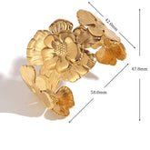 Pulseira Flor Aberta Banhada a Ouro 18K
