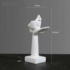 O Silêncio é Ouro - Estatueta Pensador de Arte Abstrata