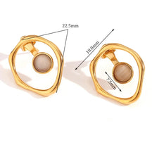 Brincos Elegantes de Zircônia em Aço Inoxidável TT