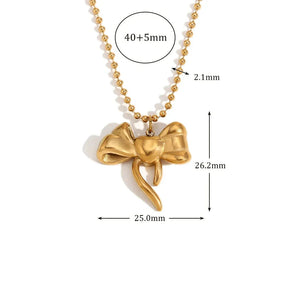 Colar Elegante com Laço e Pingente de Zircônia