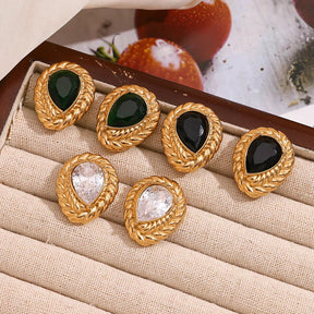 Brincos Elegantes de Gota com Zircônia
