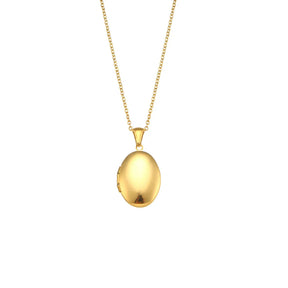 Colar Relicário Oval Dourado Elegante