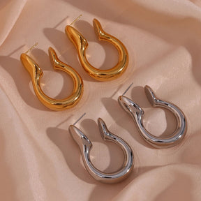 Brincos Elegantes de Argola Banhados a Ouro e Prata