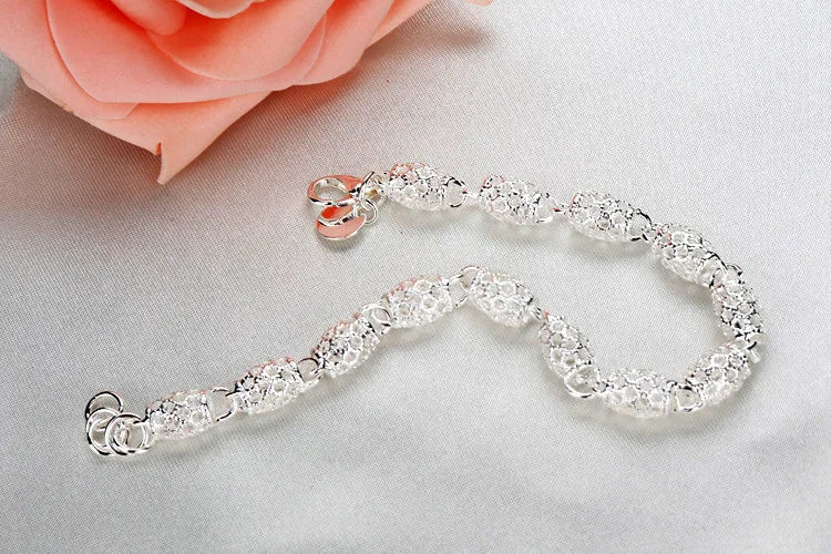 Pulseira Geométrica de Prata Esterlina 925 para Mulheres