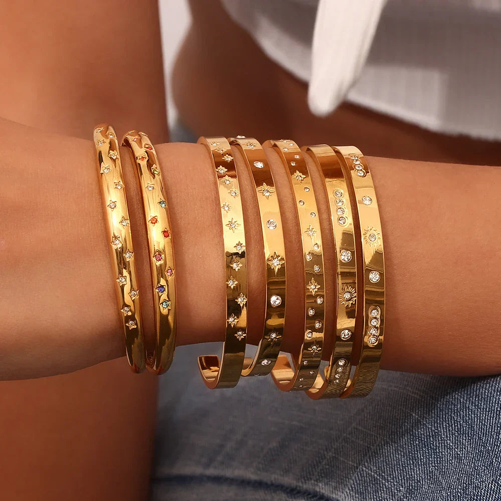 Pulseira Estrela e Lua Banhada a Ouro 18K AustinGold
