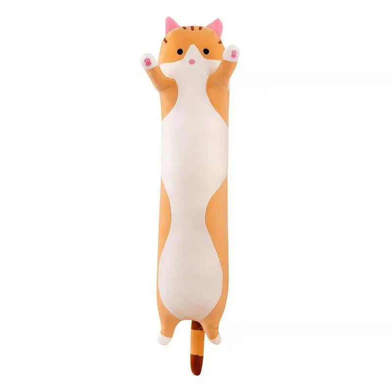 Almofada Felpuda Longa em Formato de Gatinho