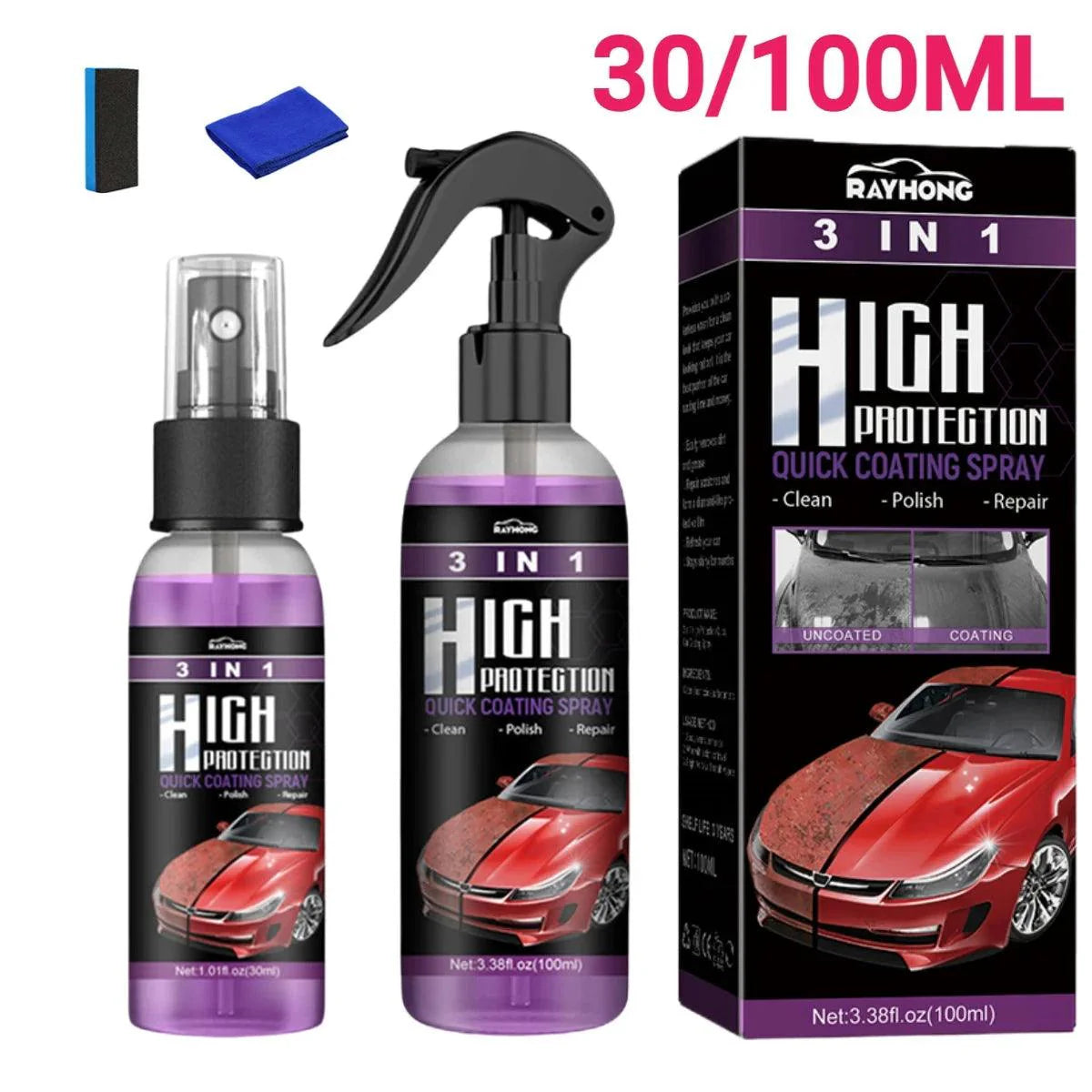 Spray de Revestimento Rápido 3 em 1