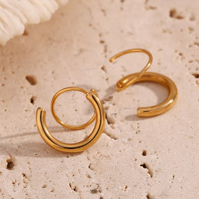 Brincos de Argola Dupla Banhados a Ouro 18K