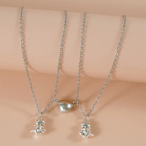 BFF Necklace for 2 Split Heart Cute Dinosaur Pendant Friendship Necklaces Best Friend Jewelry Set of 2 Gifts for Her
