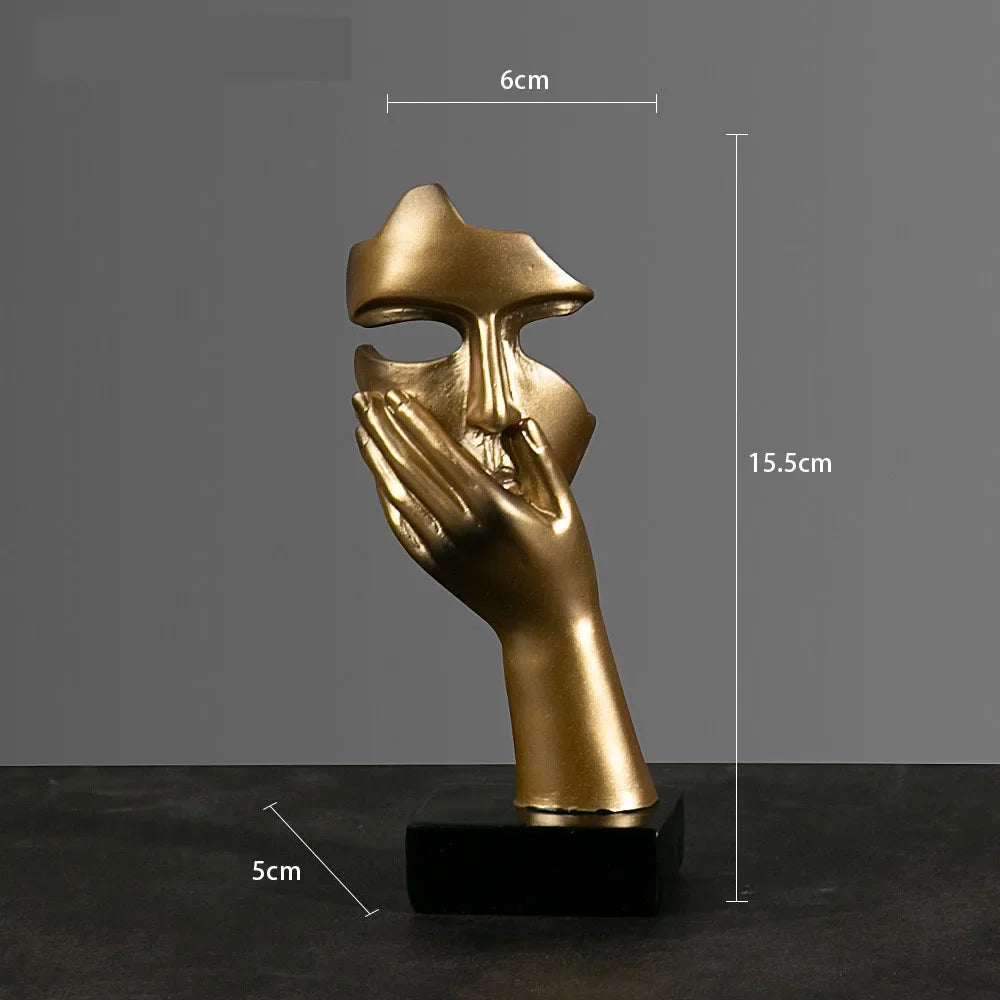 O Silêncio é Ouro - Estatueta Pensador de Arte Abstrata