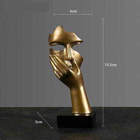 O Silêncio é Ouro - Estatueta Pensador de Arte Abstrata