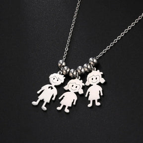 Colar Personalizado de Aço Inoxidável para Toda a Família