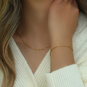 Pulseira Fashion Burnetts Joias Onda de Água Dourada