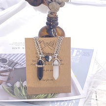 Colar de Casal Yin Yang com Pingente de Cristal