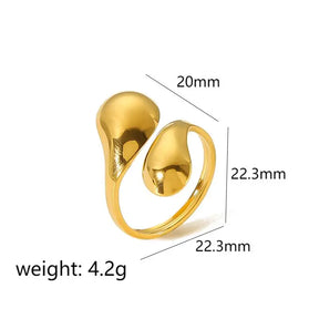 Conjunto de Anéis Banhados a Ouro 18k para Mulheres