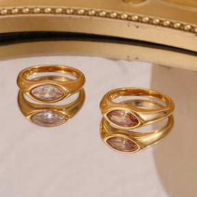 Anel Belle-Horse de Zircão Banhado a Ouro 18K - BT