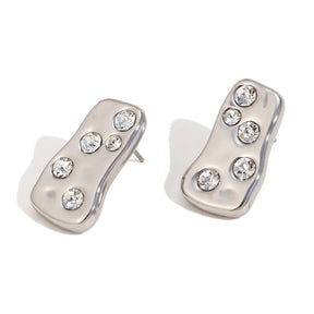 Brinco Irregular com Strass Mary