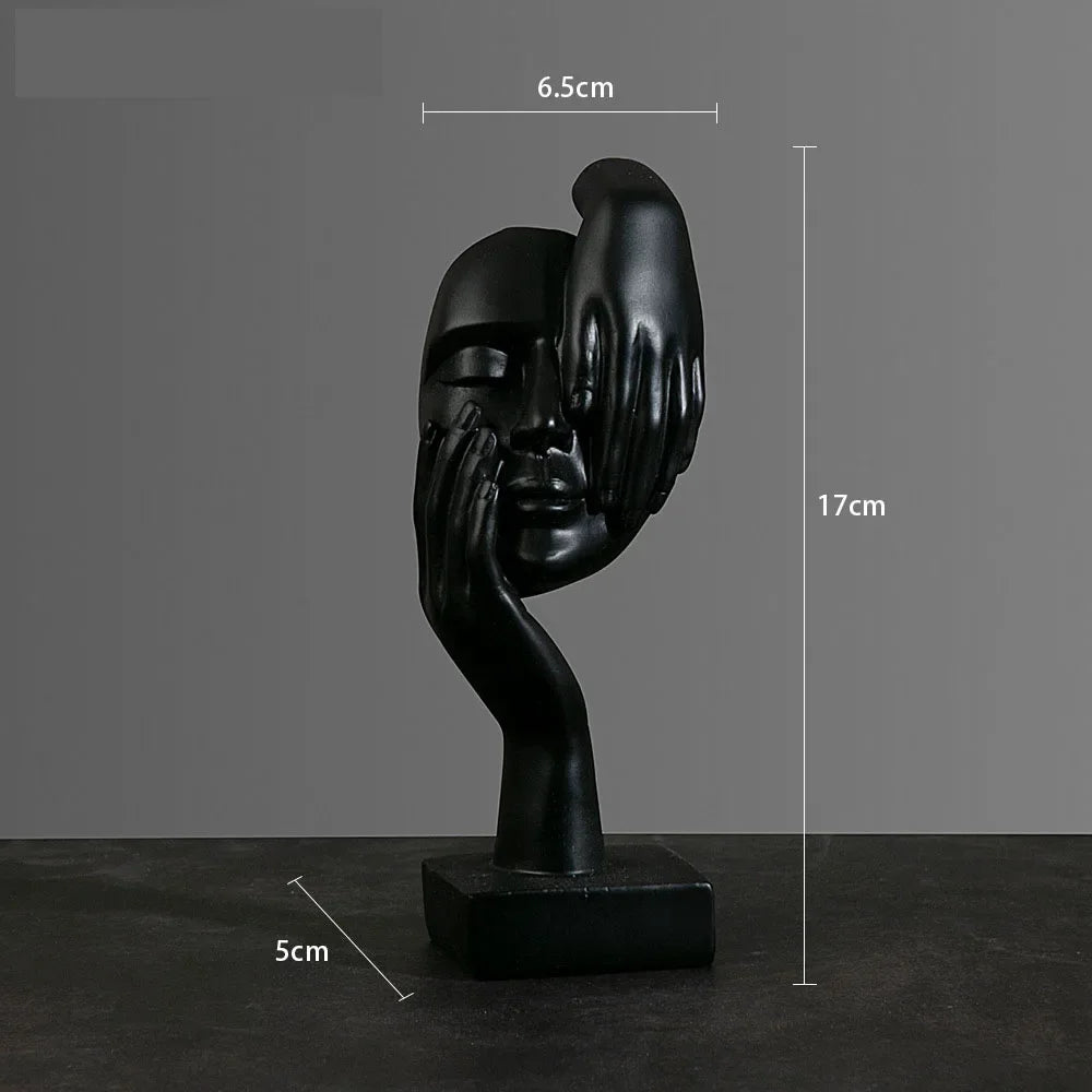 O Silêncio é Ouro - Estatueta Pensador de Arte Abstrata