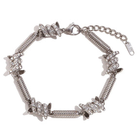 Pulseira Espiral Luxuosa com Zircônias