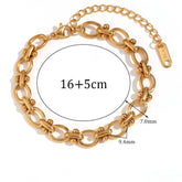 Pulseira Flor Oval Banhada a Ouro 18K Burnetts Joias