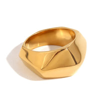 Anel Geométrico Minimalista em Aço Inoxidável 18K