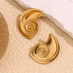 Brincos Espiral Dourada em Aço Inoxidável