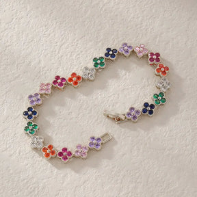 Pulseira Flores de Zircão Colorido Burnetts Joias