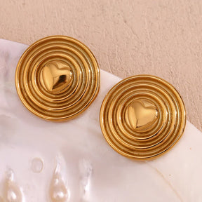 Brincos Coração Dourado em Aço Inoxidável
