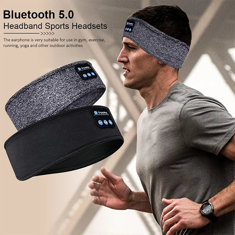 BANDANA INTELIGENTE PARA DORMIR 
COM BLUETOOTH - Fones de ouvido sem fio bluetooth sono máscara de olho fone de ouvido macio elástico confortável esportes bandana bluetooth música fone de ouvido