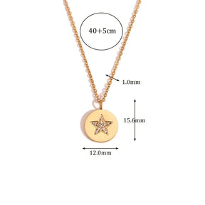 Colar Estrela em Aço Inoxidável com Zircônia