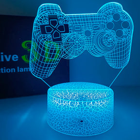 Não perturbe o jogador no trabalho luz noturna 16 cores mudando gamepad lâmpada ilusão 3d para playstation4 para homens adolescentes e crianças