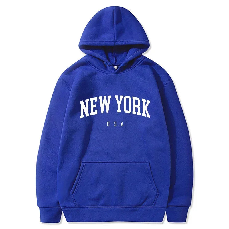 Unissex nova york - New York eua cidade hoodies moda carta impressa moletom gráfico solto casual harajuku com capuz pulôver sportwear